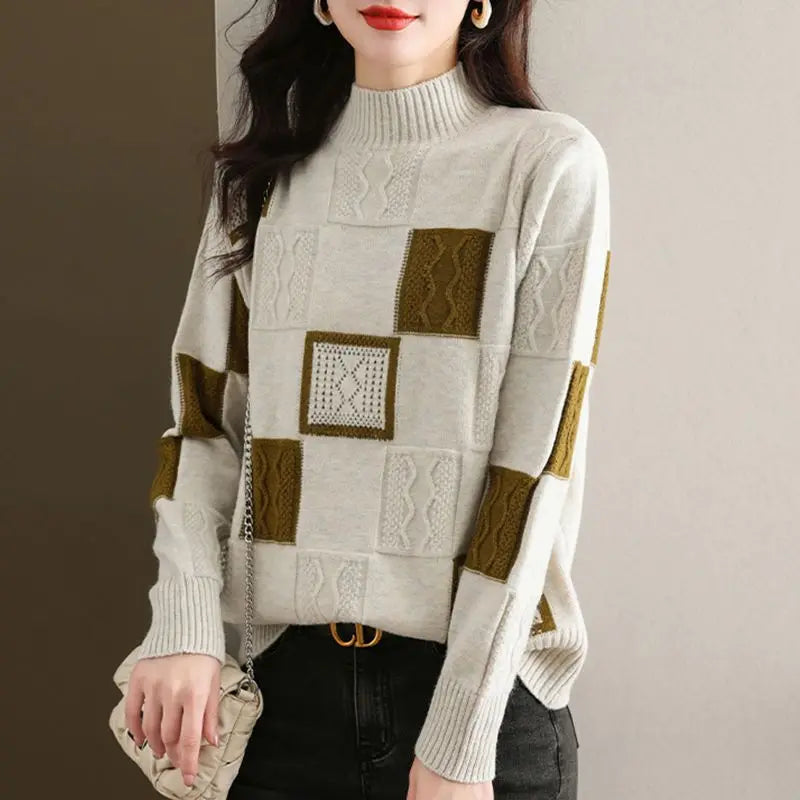 Patchwork Knit Sweater