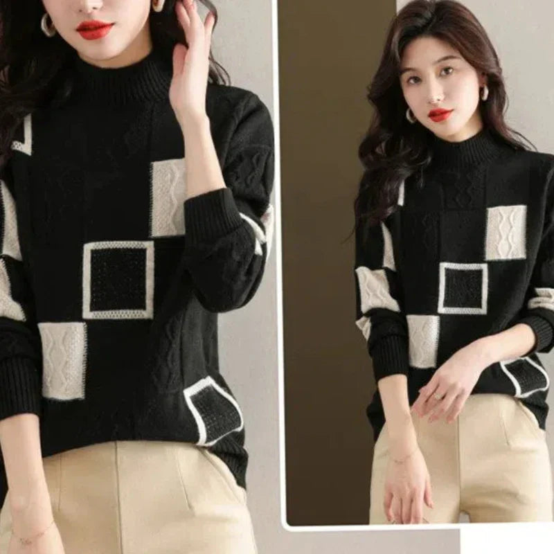 Patchwork Knit Sweater