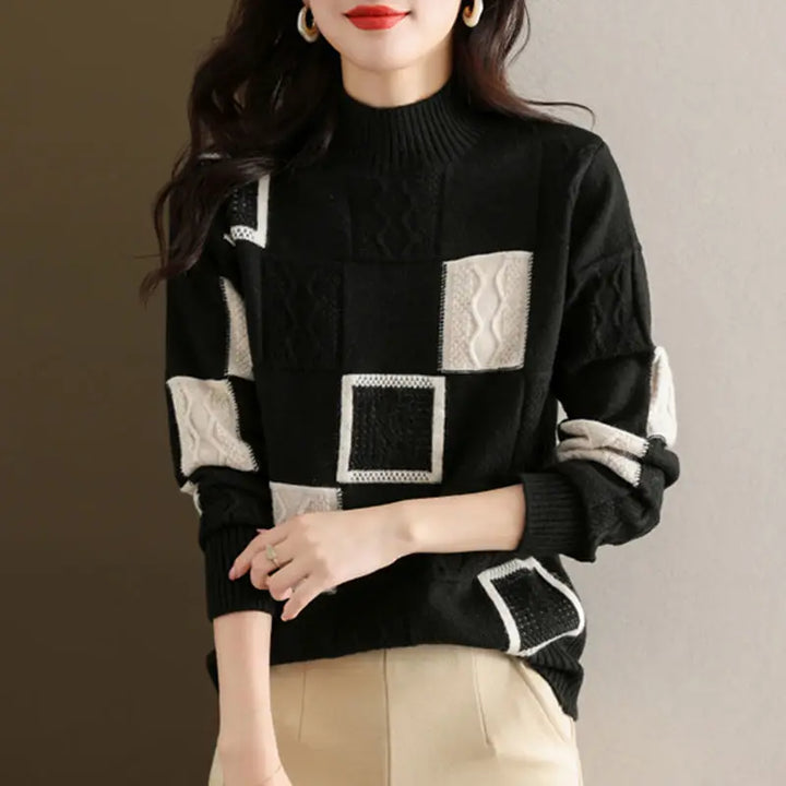 Patchwork Knit Sweater