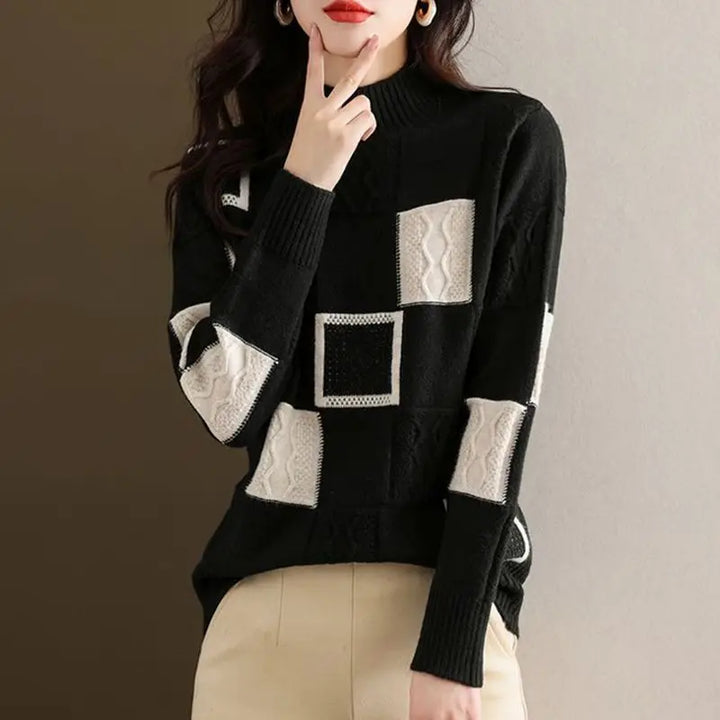 Patchwork Knit Sweater