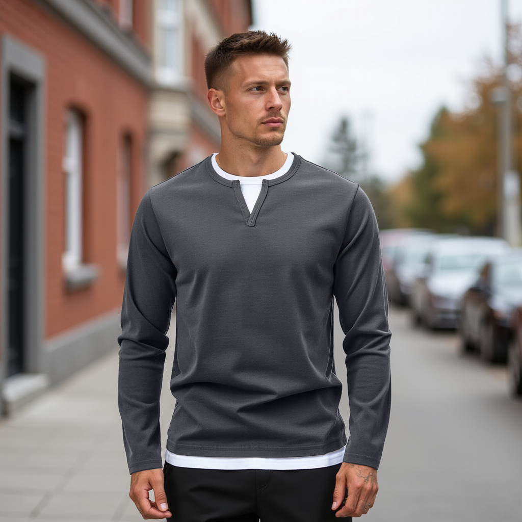 The Henley Layered Long Sleeve